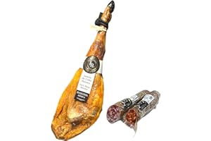 8 Kg Jambon Iberique PATA NEGRA 100% naturel - Originaire de porcs ibériques + Chorizo ibérique + Saucisse ibérique |IBERIC BOX INSIGNIA IBERICA |