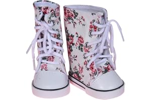 The New York Doll Collection Rosso Stampato Alte Vette Scarpe da Ginnastica si adatta 18 pollici / 46 cm Bambole - Bambole Scarpe, Scarpe da Ginnastica Set di accessori