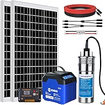 Kit Pompa Solare Per Pozzi 12V Con Pannelli 120W - Pompa Sommersa In Acciaio Inox Per Irrigazione Giardino E Fattoria - Foto 9