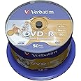 Verbatim 43533 DVD-R 4.7GB 16x Printable 50 Pack Spindle