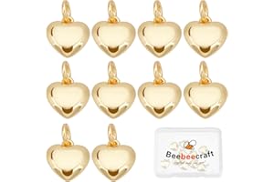 Beebeecraft 1 boîte 10pcs Breloques en Forme de Cœur