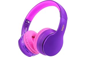LOBKIN Wireless Bluetooth Headphones, Over-Ear Stereo Foldable Headphones,Hi-Fi Stereo Headset With Microphone, Supports Hands-Free Calling and Wired Mode for Cell Phone TV PC Laptop (Purple)