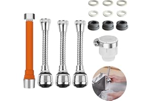 JRJRN Prolunga Rubinetto Cucina, Rubinetto Prolunga Tubi Flessibili con Tubo Flessibile, Rubinetto Cucina Girevole a 360°per Cucine Bagni Lavandini
