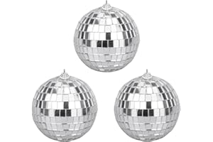 wocpvm 3 Piezas Bola de Discoteca Bola de Espejo Disco Ball 8CM Bola Discoteca Espejos para 70 años Ochenta Fiesta Temática Decorativa, Navidad Decoración de Fiesta