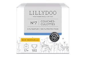 Couches-culottes LILLYDOO, Taille 7 (17+kg), Lot de 6 x 17 couches (102 couches-culottes), BOX MENSUELLE (FSC Mix)