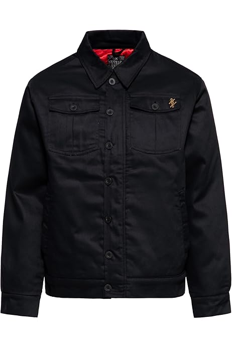 King Kerosin Veste Collège Pour Homme | Veste De Survêtement | Veste De Baseball | Vintage | Rétro | Rock 'N' Roll | Rockabilly | Comic Art | Patch