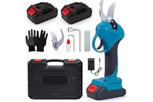 TOPALL Tijeras de Podar Electricas, 33MM Tijeras de Podar Bateria, Profesionales Podadora Electrica con 2 * 2000mAh | 800W Motor Sin Escobillas | Pantalla LCD para Árboles,Huertos,Jardinería