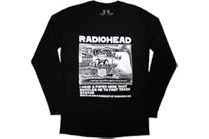 ROCK OFF OFFICIALLY LICENSED PRODUCTS Radiohead Ice Caps Band Logo Long Sleeve T Shirt L Black