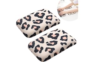 LargeLeaf Repose-poignet et coudière ergonomique LargeLeaf pour bureau avec mousse à mémoire de forme et base antidérapante, soulage les douleurs au coude (16 * 11cm, imprimé léopard, 2)