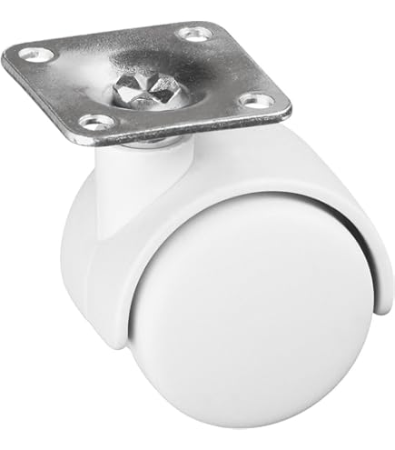4 stuks U-type meubelwielen 50 mm, plaatopening 25 mm, zwenkwielen