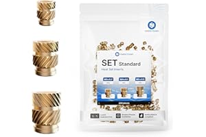 CNC Kitchen Original thread insert for 3D printing, set standard 200 pieces (100 pieces M3, 50 pieces M4 & M5 standard); 100% lead and cadmium-free