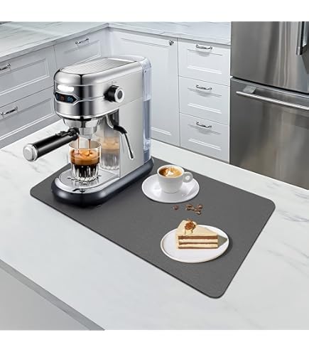 katmerio Afdruipmat voor koffiezetapparaat, 60 x 40 cm, sneldrogende afdruipmat, servies, absorberende droogmat voor koffiezetapparaat, keuken, gootsteen