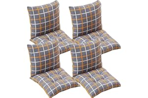 MeRcri Pack 1/2/4 Cojines para Sillas con Respaldo,40x40/45x45/50x50 cm,con Correas de Sujeción,Cojín Acolchado de Respaldo Bajo, Cojín Acolchado para Silla de Jardín (Color : #3, Size : 40x40cm4pcs)