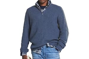 JUNEYOU Herren-Pullover aus Kaschmir, Business-Casual-Reißverschluss, Basic-Pullover, 1/4-Reißverschluss, Stehkragen, Polo-Pullover