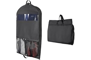 Syeeiex Kleidersack mit Reißverschluss, 110 x 60 x 10 cm Atmungsaktive Anzugtasche Kleidersäcke mit Transparentem Fenster Staubdicht für Aufbewahrung Reisen von Anzüge, Jacke, Hemd, Kleider, 1 Stück