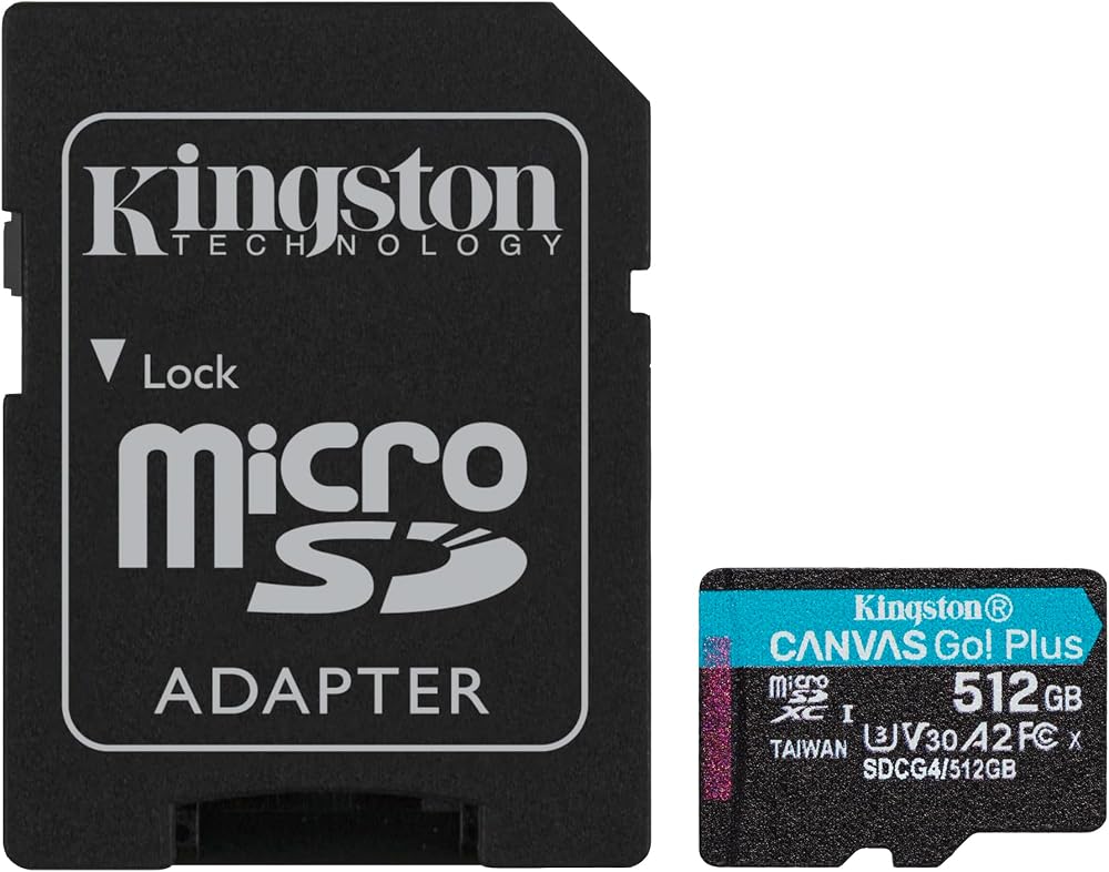 Kingston 512GB Canvas Go Plus microSD Card | Up to 200MB/s | Class 10, UHS-I, U3, V30, A2 | SDCG4/512GB