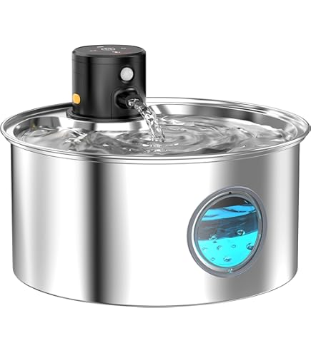 3.2L Stainless Steel Cat Fountain - 108oz Automatic Water Dispenser With Quiet Pump & LED Water Level Window