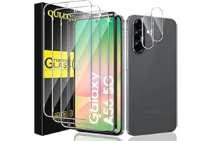 QULLOO Szkło hartowane do Samsung Galaxy A56 5G, 3 sztuki ochraniaczy ekranu i 2 sztuki osłony tylnej kamery, twardość 9H, folia ochronna na ekran HD, przejrzystość, odporność na zarysowania, ochrona