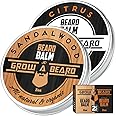GROW ALPHA BEARD & Mustache Balm and Oil Grooming Kit - All Natural and Organic Argan & Jojoba Oils - Leave-in Conditioner Premium Wax