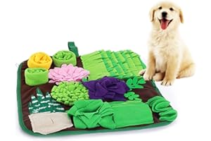 Bokelai Snuffle Mat for Dogs Slow Feeding Mat for Small Medium Dogs - 42 x 42 cm Dog Treat Dispenser Mat Puppy Sniffing Mat Pet Treat Toy Dog Puzzle Brain Training Game Green