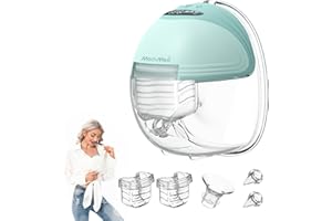 MOMMED Sacaleches Electricos, Extractores de Leche Materna con 3 modos y 12 potencias, Manos Libres, diseño a prueba de fugas, 27mm, incluye 24mm inserciones de brida
