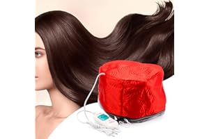 LIARTY Eléctrico Cuidado Del Cabello Tapa Impermeable Termal Vapor Cap(rojo)