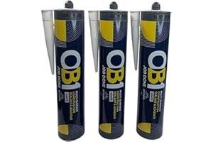 ATP Consumables OB1 Multi-Surface Construction Sealant & Adhesive - Waterproof Sealant 290ml - Flexible, Paintable, Contact Adhesive & Wood Glue Strong for Furniture - White Sealant - 3 Tubes