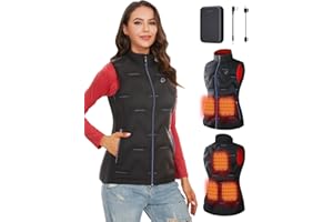 Kintiwe Chaleco Calefactable, Chaleco Calentador para Mujer Hombre con Bateria, USB Electrico Chaleco Termico con 3 Temperatura Ajustables para Camping Caza Camping Pesca