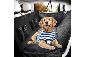 MZROT Hundedecke Auto Rückbank, 4-IN-1 Autoschondecke Hunde Autositz Rückbank Seitenschutz Wasserdicht & Kratzfest Hundematte Autositzbezug Universal für PKWs, LKWs und SUVs, 145 x 137cm (Schwarz)