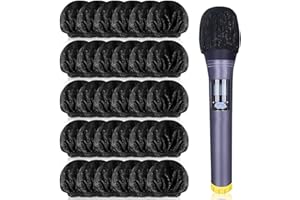 RUAVOEY 40 Pièces Housses De Microphone, Micro Jetables en Non-Tissé Capuchon de Protection Cache-micro pour Salle d'enregistrement KTV News Gathering,bonnette micro