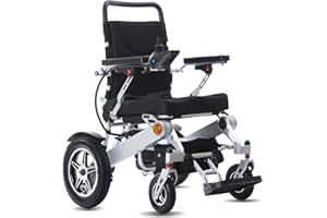 Broobey Tragbare elektrische Rollstühle für Erwachsene, leichter elektrischer Rollstuhl, Unterstützung 150kg, elektrisch motorisierter Klapp-Rollstuhl für Senioren