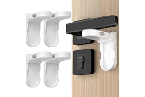 REDTRON Bloqueo de Seguridad para Bebés, Pieza 4 Bloqueo de la Palanca de la Puerta para Niños con 3M Adhesivo, Bloqueo de Seguridad para Puertas, No se necesitan herramientas