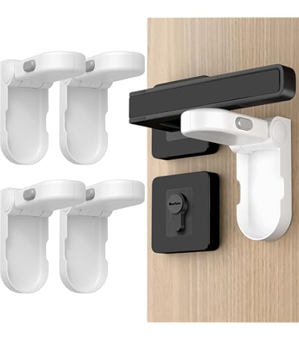 Blocca Maniglia Porta BEARTOP – Sicurezza Bambini Senza Trapano – Molla Robusta E Nastro 3M Super Forte – Garanzia 3 Anni – Antiapertura Per Porte E Finestre