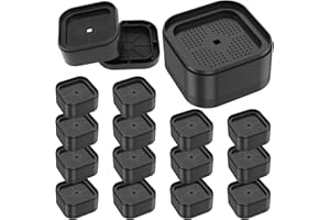 Alongen 16pcs Bed Risers 1.38 inch,Stackable Furniture Risers with Nonslip Bottom Adjustable Table Risers Versatile Bed Raising Blocks for Table Desk Couch Chair Sofa Cabinet Bed Legs Black