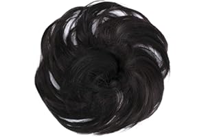 CAISHA Parrucchino Elastico Disordinato Leggermente Ondulato Naturalmente Fibra Sintetica Marrone Scuro Mix G33B