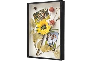 WISYOK Cornice Profonda A3, 43,5x31cm, Cornice 3D Profonda per Oggetti, 3D Ombra Profonda Box, Cornice 3D Quadrata per Fiore, Regali, Souvenir (Nero)