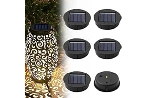 LUFEIS accesorios de repuesto luz solar con LED, 6 piezas 8cm caja batería solar para faroles de luz solar para exteriores, farol de panel solar LED, repuestos de luces solares para exterior de jardín