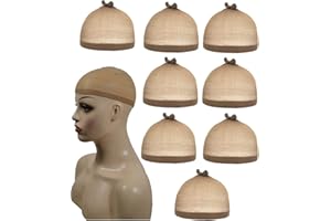 MenYiYDS- 8 pezzi Parrucca Tappi, Calotte per Parrucche di Nylon, Unisex Copricapo Elastici a Rete, Copricapo di Parrucche per Uomini e Donne