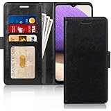 Fyy Samsung Galaxy A32 5G Case, [Kickstand Feature] Premium PU Leather Flip Wallet Phone Case Protective Cover with Card Hold