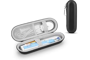 AMOTAOS PhD Keisi Étui de Voyage à Dents Électrique pour Marron Oral B pour Oral-B Pro pour Sonicare Electric Toothbrush avec Accessoires de Rangement, Étui de Voyage Rigide Portable (Argent Noir)