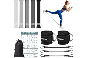 Mexlyca Resistance Bands Set – Resistance Band and Adjustable Ankle Exercise Bands with cuffs Great Equipment for Training, Working Out, Yoga,Home Gym with Training Guidance & Carry Bag