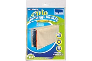 PARODI & PARODI Telo copribucato, telo proteggi bucato, telo stendibiancheria, telo copristendino mis. 150x120cm, telo ripara pioggia universale, per bucato avorio, impermeabile e traspirante, 281