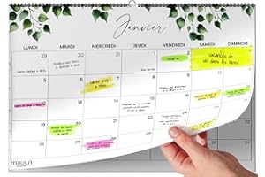 MILULA STUDIOS Calendrier Mural 2026 A4 – Planificateur Annuel Mensuel Juillet 2025 à Décembre 2026 – Parfait pour Maison Bureau École et Famille – Vue Mensuelle Calendrier Organisation Travail Vacances