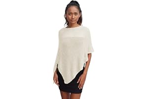 creazioni unique Poncho Bolardo de Mujer Elegante de Ceremonia o Noche - Poncho Mujer Verano y Primavera de Red de Viscosa Térmica con Esencia de Flor de Cerezo