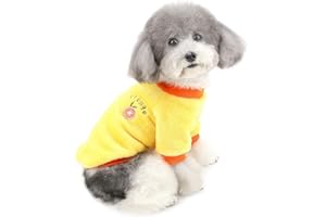 ZUNEA Maglione Invernale per Cani Piccola Taglia Cappottino in Pile Caldo per Cuccioli di Peluche con Grutti Arancione Vestiti Pullover Felpa Cucciolo Abbigliamento Giallo M