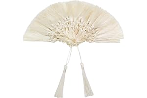 VAPKER 100 Pieces Cream Tassels 13cm/5-Inch Silky Handmade Soft Tassels Floss Bookmark Tassels with 2-Inch Cord Loop for Jewelry Making, DIY Projects, Bookmarks,Gold