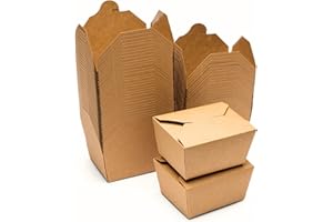 London Coffee Cups No.1 Kraft Food Boxes, Cardboard Deli Containers, Disposable takeaway Boxes, Cardboard Food Containers for Stir-Fries, Salads, Meals, BBQ, Restaurants and Cafes (750ml, case of 50)