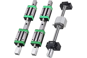 CNCYEAH zestaw z 2 prowadnicami liniowymi HGR20 - 300 mm + 1 wrzeciono toczne SFU1605 - 300 mm, wsparcie BF12/BK12, DSG16H, sprzęgło z 4 blokami ślizgowymi do drukarki 3D CNC