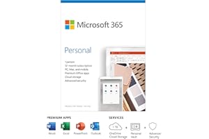 Microsoft 365 Personal | Office 365 apps | 1 user | 1 year subscription | PC/Mac, Tablet and phone | multilingual | box