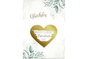 Bamboorilla Möchtest Du meine Patentante sein - Rubbelkarte zum selber beschriften – Schwangerschaft verkünden – Rubbelkarten zum selbst gestalten – Rubbellose – Glückslos (Patentante)